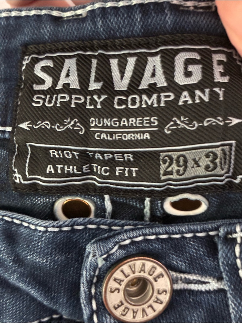 Buckle Salvage Supply Company Riot Taper Athletic Fit Jeans 29x30 (Fits 29x29) - Picture 3 of 6